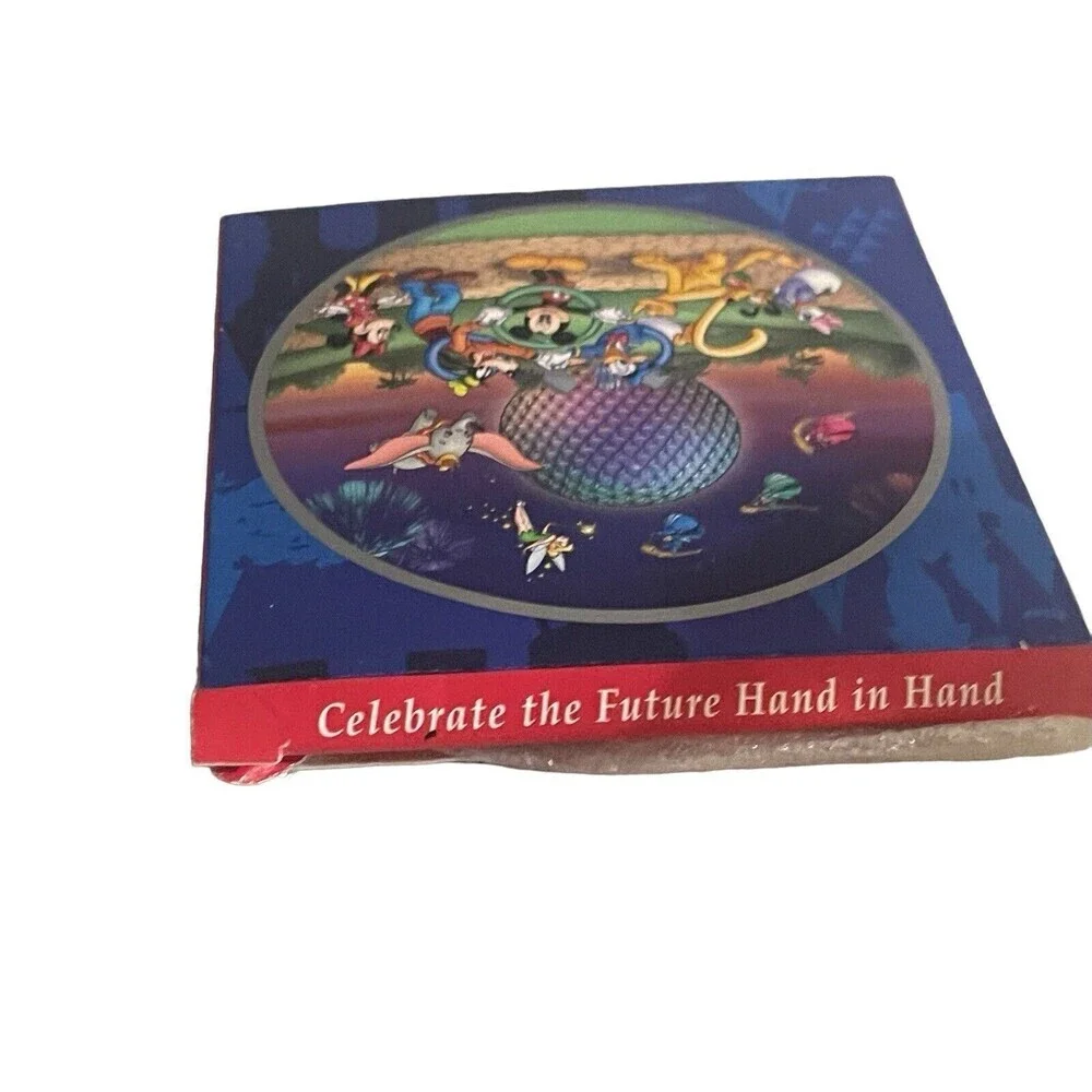 Vintage WALT DISNEY WORLD 2000 Celebrate the Future Hand In Hand Disc Ornament
